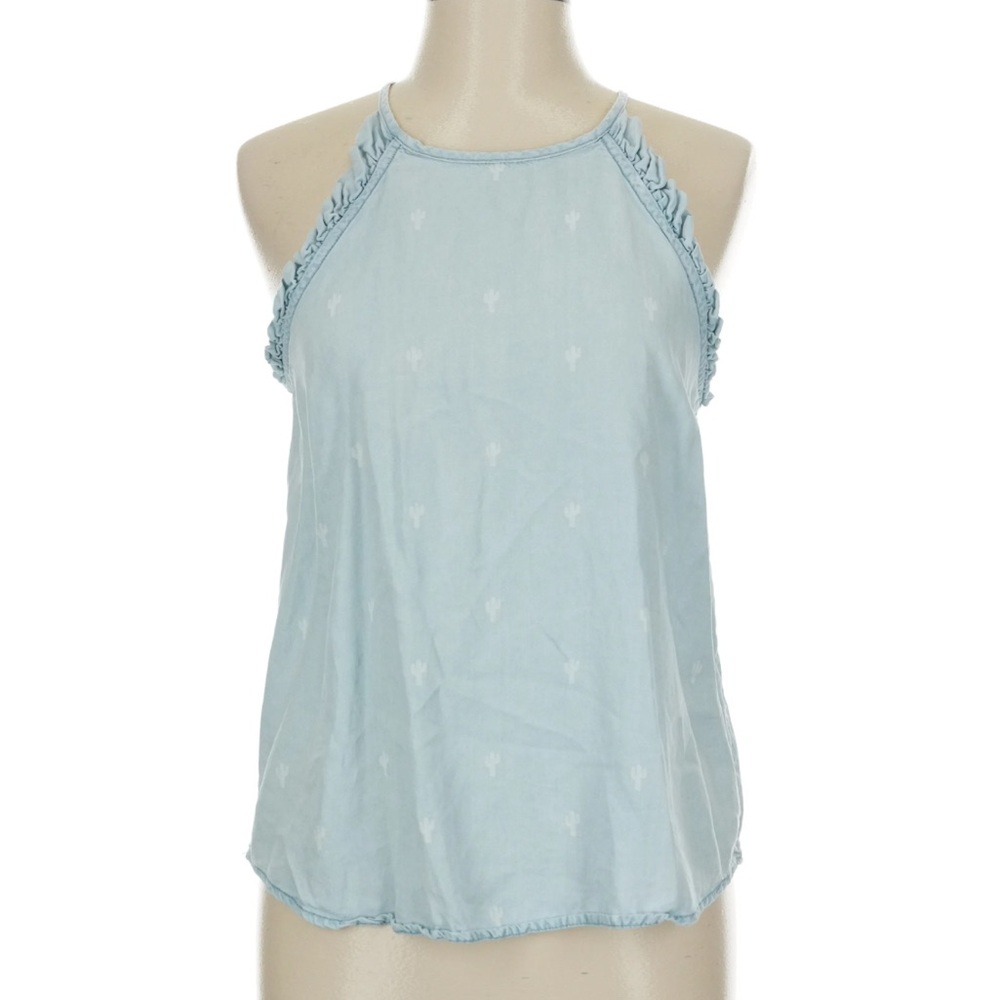Light Blue Cactus Print Tank Top Size Small